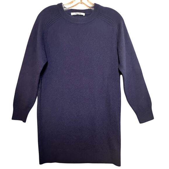 Thakoon Wool Sweater Mini Dress Women's Sz S Midnight Navy Blue Crewneck Preppy - Picture 1 of 16